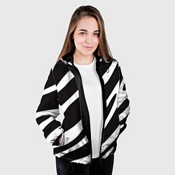 Куртка с капюшоном женская Анималистичный рисунок зебра, цвет: 3D-черный — фото 2