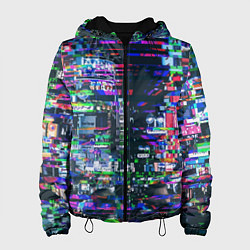 Женская куртка Ночной город - glitch