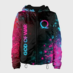 Куртка с капюшоном женская God of War - neon gradient, цвет: 3D-черный