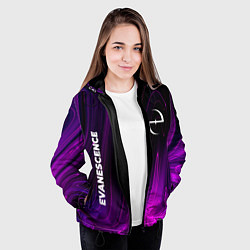 Куртка с капюшоном женская Evanescence violet plasma, цвет: 3D-черный — фото 2