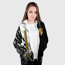 Куртка с капюшоном женская PORCHE - ЧЕРНО БЕЛЫЙ, цвет: 3D-белый — фото 2