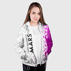 Куртка с капюшоном женская Thirty Seconds to Mars rock legends, цвет: 3D-белый — фото 2