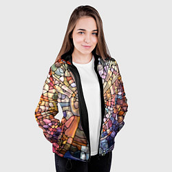 Куртка с капюшоном женская Объёмный витраж, цвет: 3D-черный — фото 2