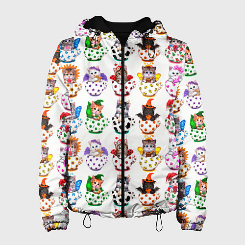 Женская куртка Kittens in a cup / 3D-Черный – фото 1