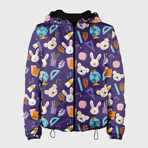 Женская куртка Коалы и зайки / 3D-Черный – фото 1