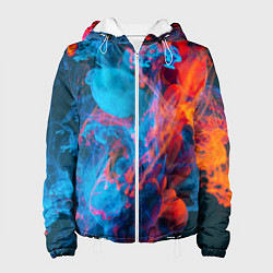 Женская куртка Абстрактное переплетение оранжевой и синей красок