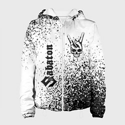 Куртка с капюшоном женская Sabaton и рок символ на светлом фоне, цвет: 3D-белый