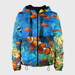 Женская куртка Затонувший корабль в окружении обитателей океана