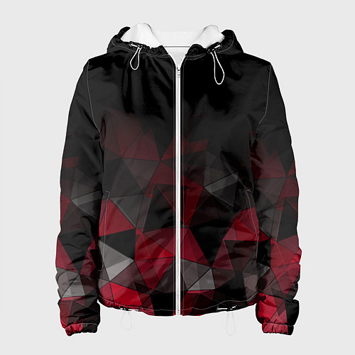 Женская куртка Черно-красный геометрический / 3D-Белый – фото 1