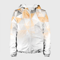 Женская куртка Однотонный белый и желто-серый геометрический