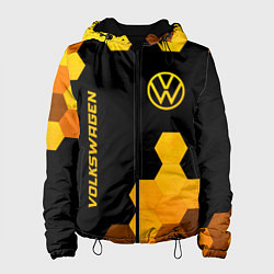 Женская куртка Volkswagen - gold gradient: символ и надпись верти