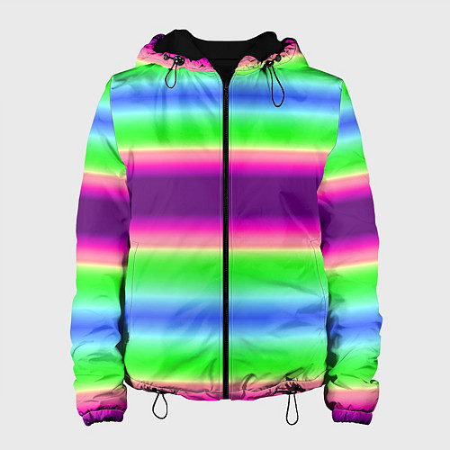 Женская куртка Яркие разноцветные размытые полосы / 3D-Черный – фото 1