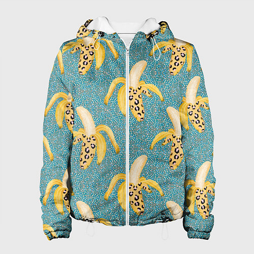 Женская куртка Леопардовый банан паттерн / 3D-Белый – фото 1