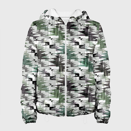 Женская куртка Абстрактный камуфляжный светлый / 3D-Белый – фото 1