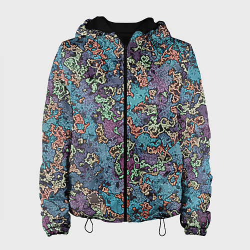 Женская куртка Галлюциногенные узоры / 3D-Черный – фото 1
