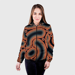 Куртка с капюшоном женская Амебы Ржавчин, цвет: 3D-черный — фото 2