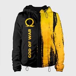 Куртка с капюшоном женская God of War - gold gradient: по-вертикали, цвет: 3D-черный