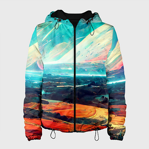 Женская куртка Космический ландшафт / 3D-Черный – фото 1