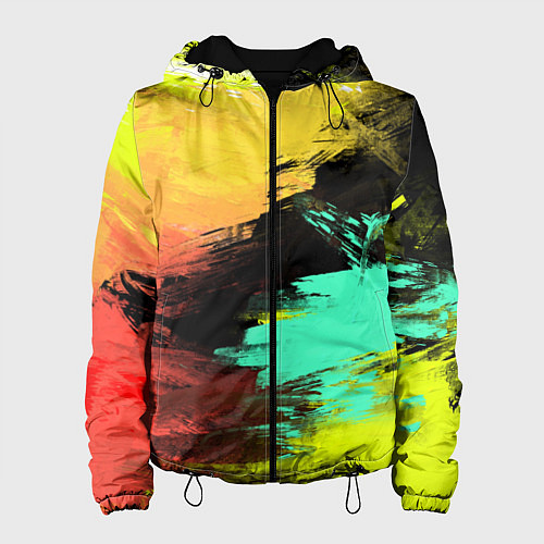 Женская куртка Яркий красочный гранж / 3D-Черный – фото 1