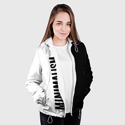 Куртка с капюшоном женская MINIMALISM - BLACK AND WHITE, цвет: 3D-белый — фото 2