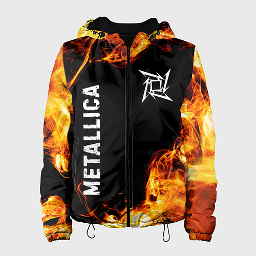 Женская куртка Metallica и пылающий огонь / 3D-Черный – фото 1