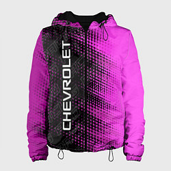 Куртка с капюшоном женская Chevrolet pro racing: по-вертикали, цвет: 3D-черный
