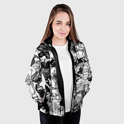 Куртка с капюшоном женская Человек-бензопила паттерн, цвет: 3D-черный — фото 2