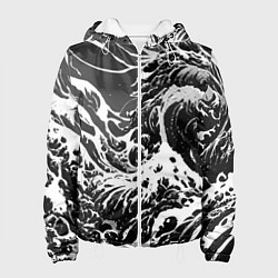 Женская куртка Черно-белые волны