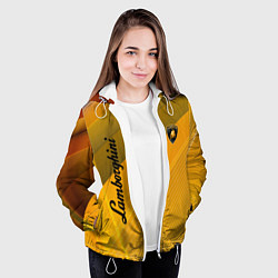 Куртка с капюшоном женская Lamborghini - абстракция, цвет: 3D-белый — фото 2