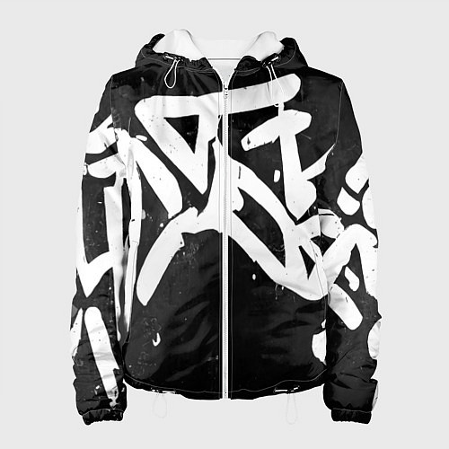 Женская куртка Иероглифы в стиле граффити / 3D-Белый – фото 1