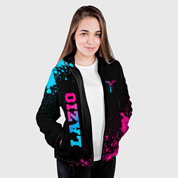 Куртка с капюшоном женская Lazio - neon gradient: символ и надпись вертикальн, цвет: 3D-черный — фото 2