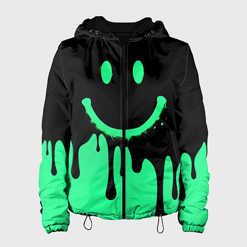 Женская куртка Смайлик с подтеками / 3D-Черный – фото 1