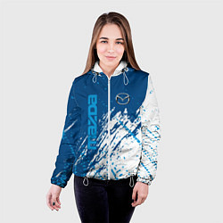 Куртка с капюшоном женская Mazda - краска, цвет: 3D-белый — фото 2