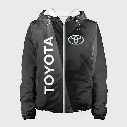 Женская куртка Toyota - серая абстракция / 3D-Белый – фото 1