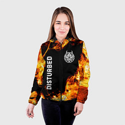 Куртка с капюшоном женская Disturbed и пылающий огонь, цвет: 3D-черный — фото 2