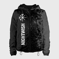 Куртка с капюшоном женская Nightwish glitch на темном фоне: по-вертикали, цвет: 3D-черный