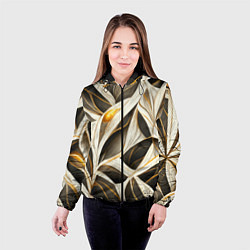 Куртка с капюшоном женская Элегантная абстракция, цвет: 3D-черный — фото 2