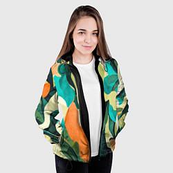 Куртка с капюшоном женская Multicoloured camouflage, цвет: 3D-черный — фото 2