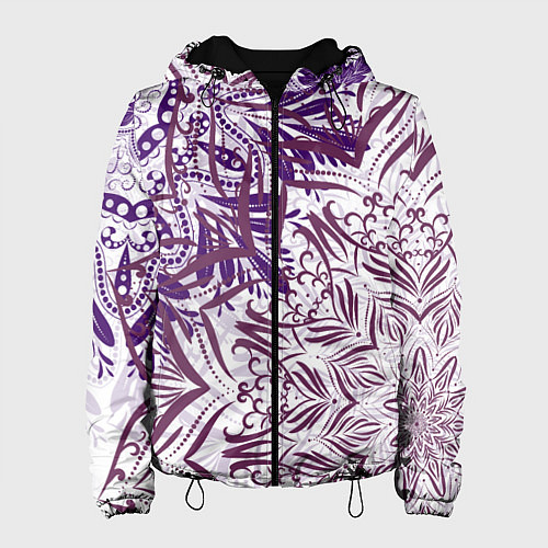 Женская куртка Фиолетовые мандалы / 3D-Черный – фото 1
