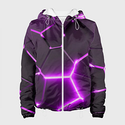 Женская куртка Фиолетовые неоновые геометрические плиты