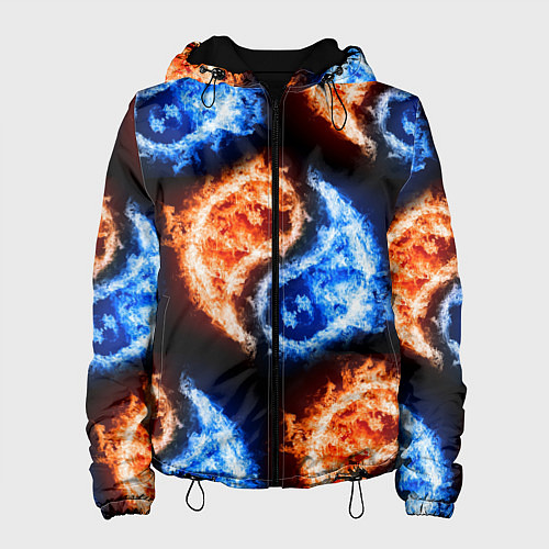 Женская куртка Инь - янь, огонь - вода, паттерн / 3D-Черный – фото 1