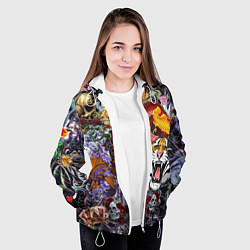 Куртка с капюшоном женская Рисунок в стиле tatoo, цвет: 3D-белый — фото 2