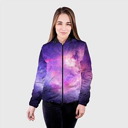 Куртка с капюшоном женская Космическая ветренная вспышка, цвет: 3D-черный — фото 2