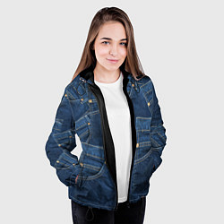 Куртка с капюшоном женская Джинсовка jeans, цвет: 3D-черный — фото 2