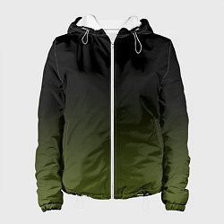 Женская куртка Черный и хвойный зеленый градиент