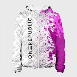 Куртка с капюшоном женская OneRepublic rock legends: по-вертикали, цвет: 3D-белый