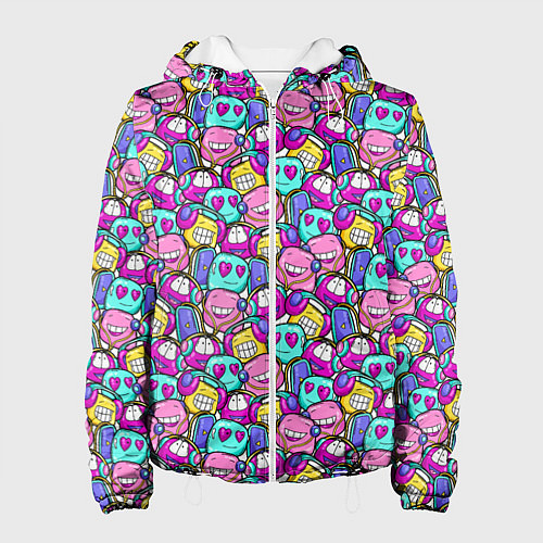 Женская куртка Человечки с наушниками / 3D-Белый – фото 1