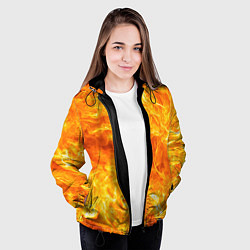 Куртка с капюшоном женская Бушующий огонь, цвет: 3D-черный — фото 2