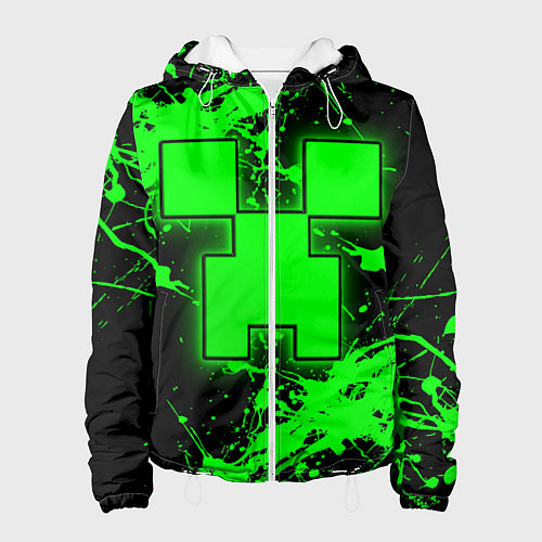 Женская куртка Minecraft neon green / 3D-Белый – фото 1