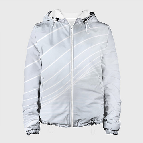 Женская куртка Серый фон и белые линии / 3D-Белый – фото 1